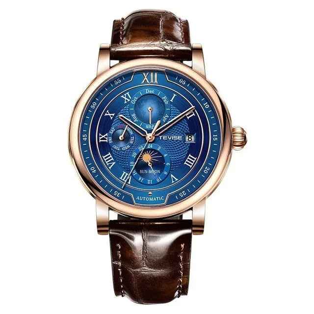 Montre vintage homme bleu doré