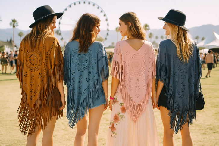 Pancho vintage marron rose