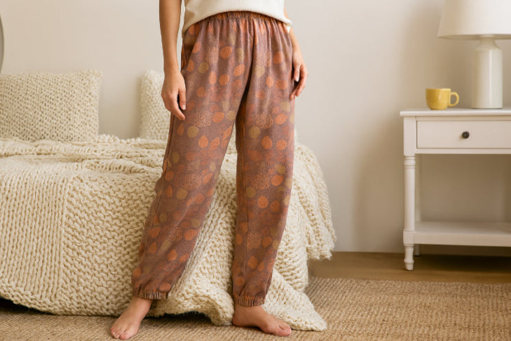 Pantalon pyjama vintage femme chambre