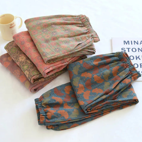 Pantalon pyjama vintage femme plié