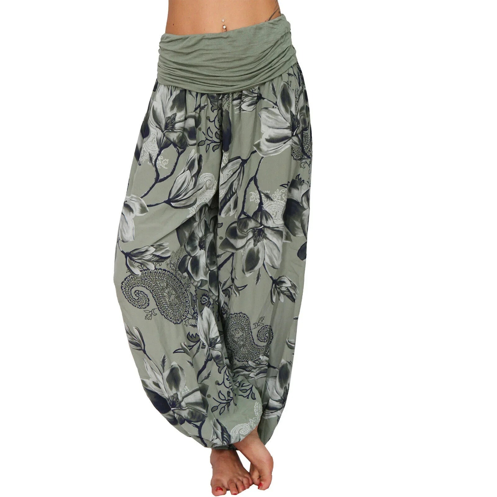 Pantalon yoga vintage vert pomme