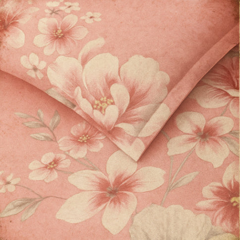 Parure de lit vintage rose florale