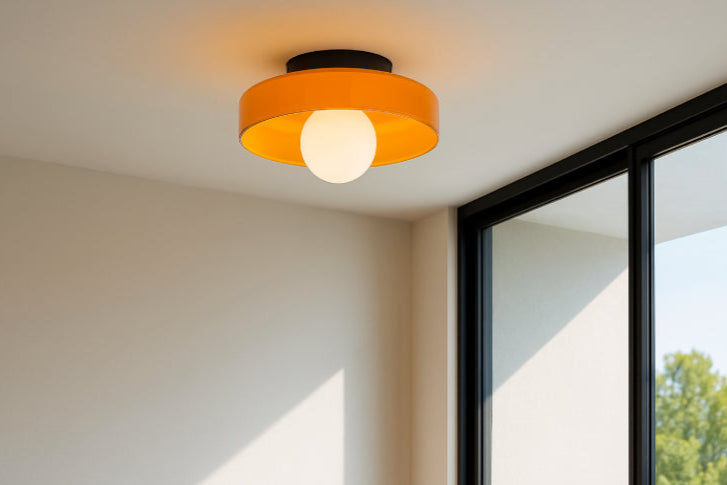 Plafonnier verre vintage plafond blanc