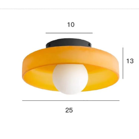 Plafonnier verre vintage taille