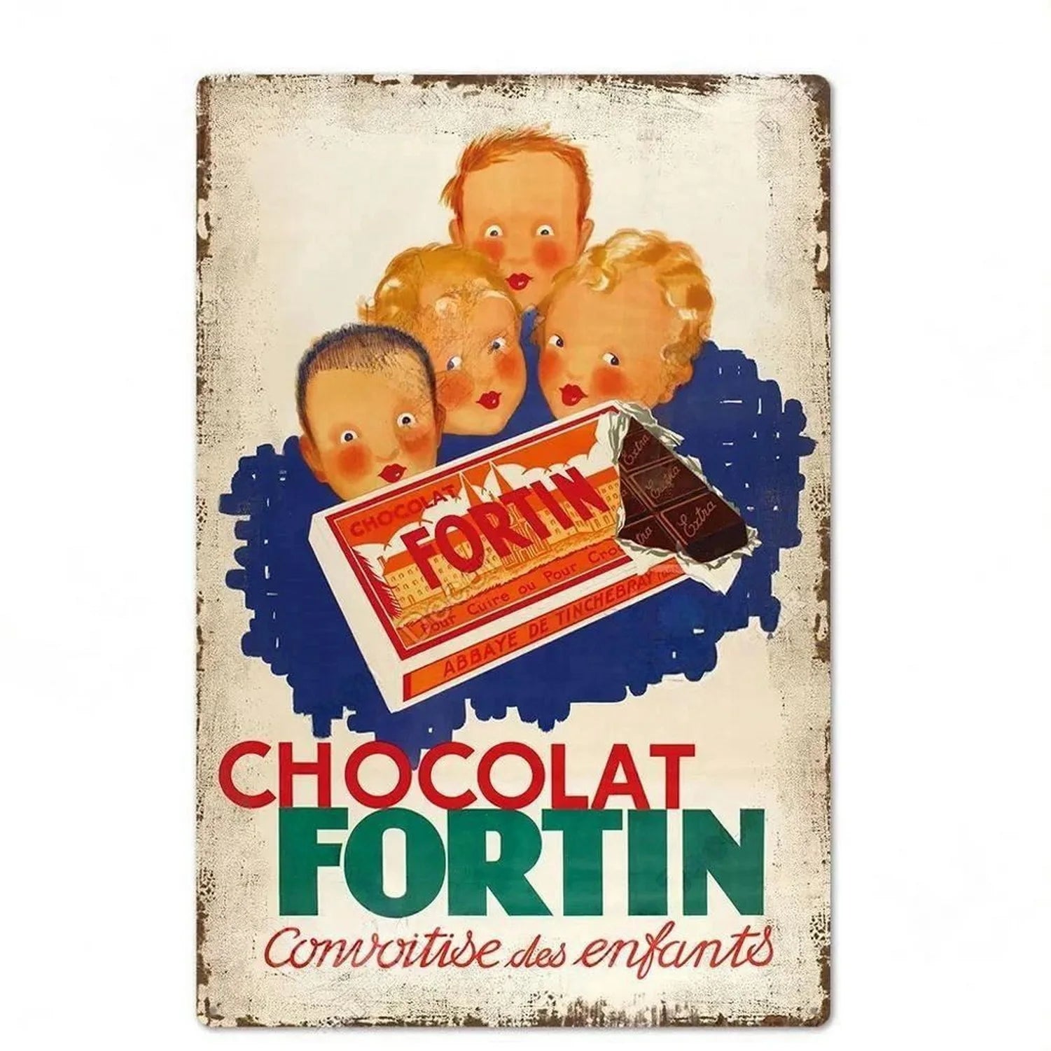 Plaque vintage cuisine chocolat fortin