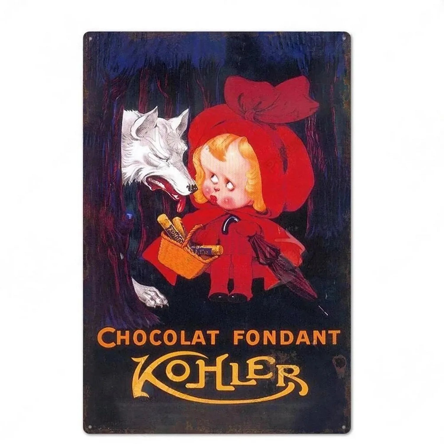 Plaque vintage cuisine chocolat kohler
