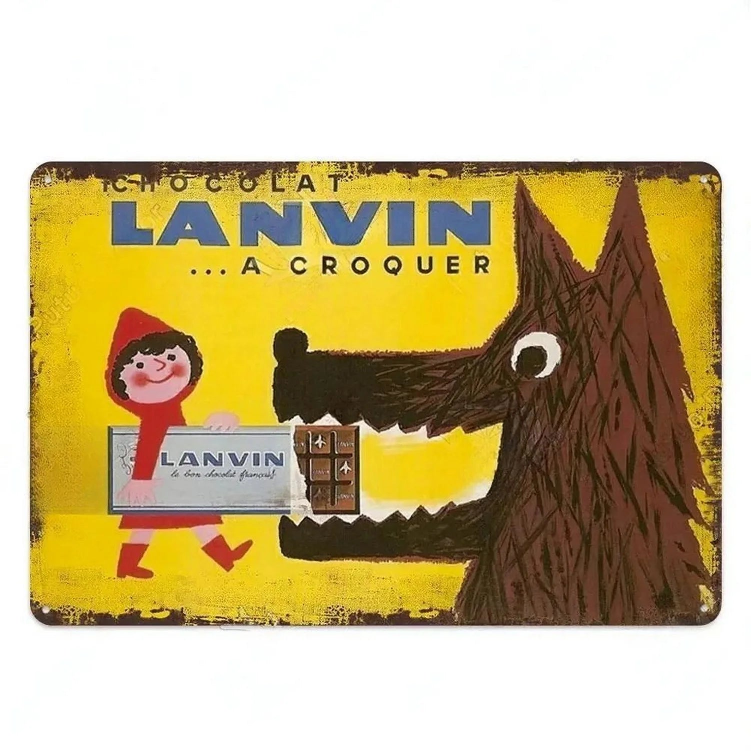 Plaque vintage cuisine chocolat lanvin