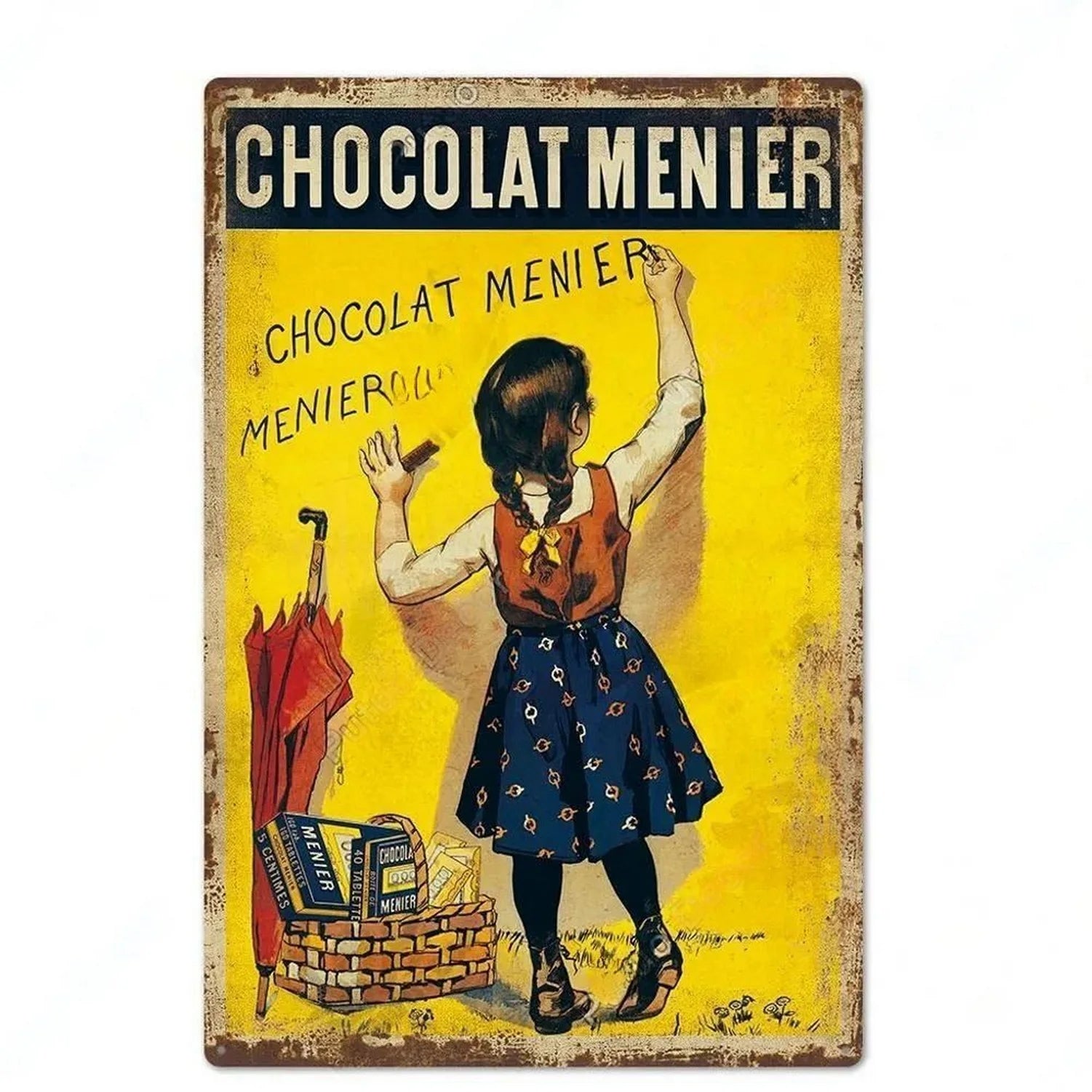 Plaque vintage cuisine chocolat menier