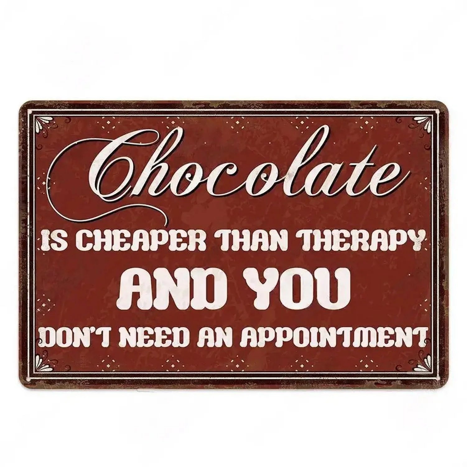 Plaque vintage cuisine chocolat rouge