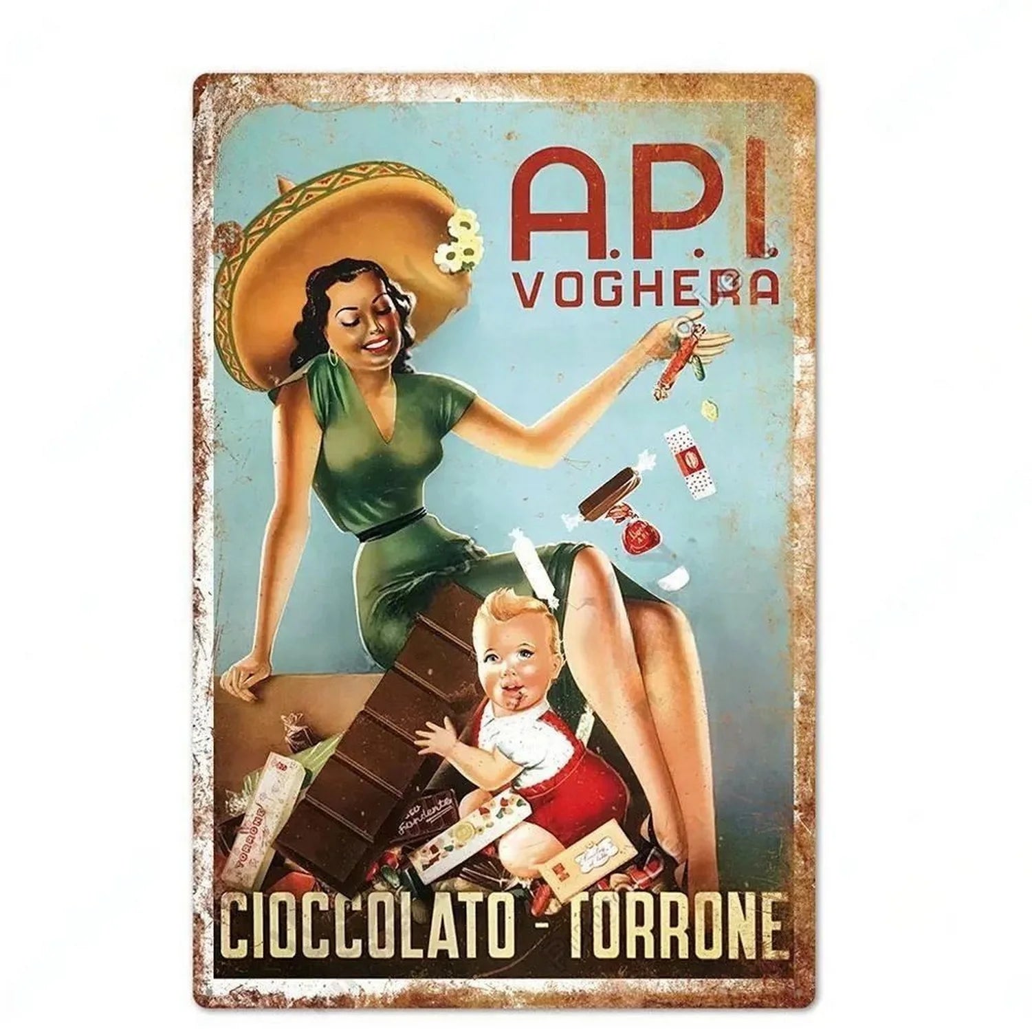 Plaque vintage cuisine enfant torrone