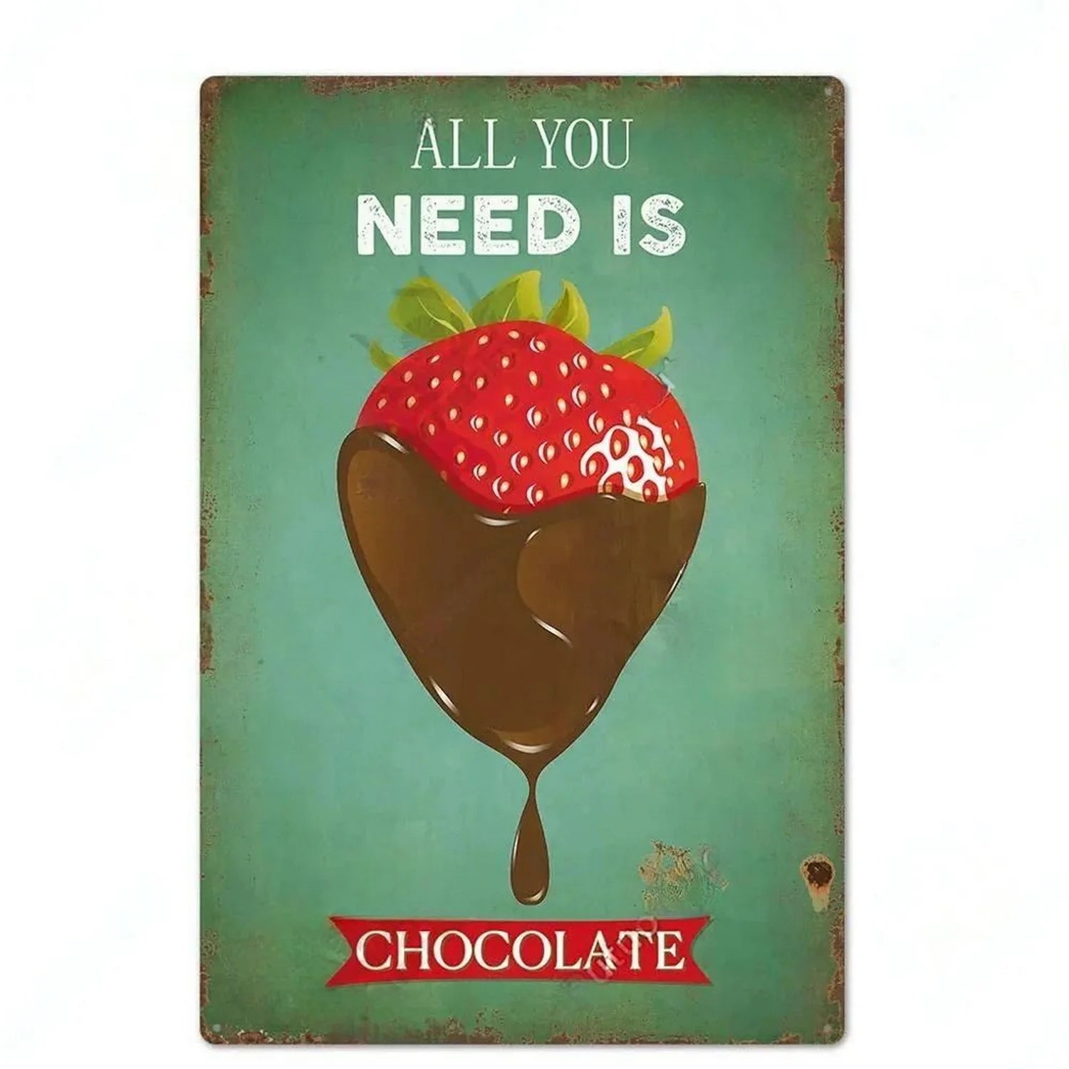 Plaque vintage cuisine fraise