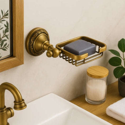 Porte savon mural vintage plante