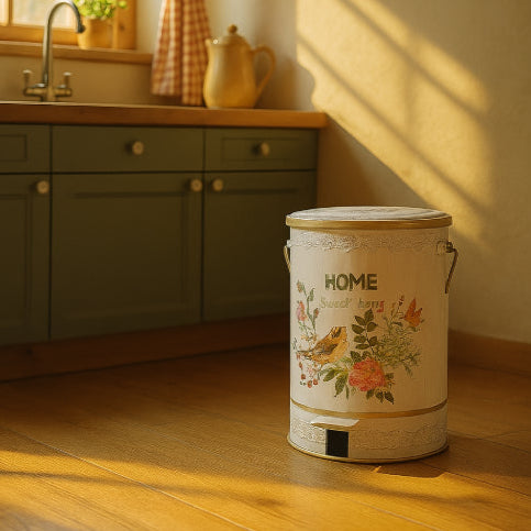 Poubelle rétro parquet