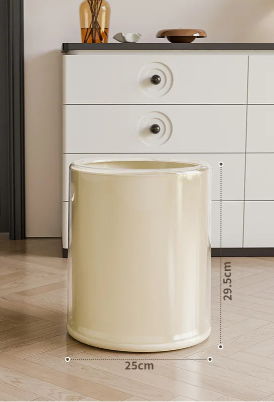 Poubelle salle de bain vintage jaune