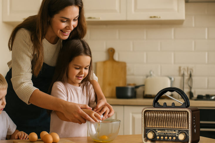 Radio rétro vintage famille