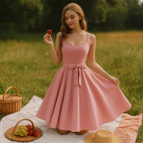 Retro vintage robe fraise