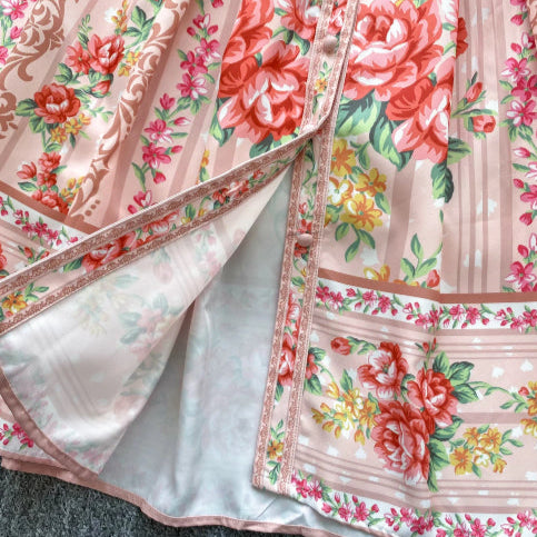 Robe année 40 longue boutons