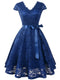 Robe année 50 dentelle bleu