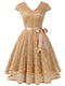 Robe année 50 dentelle café