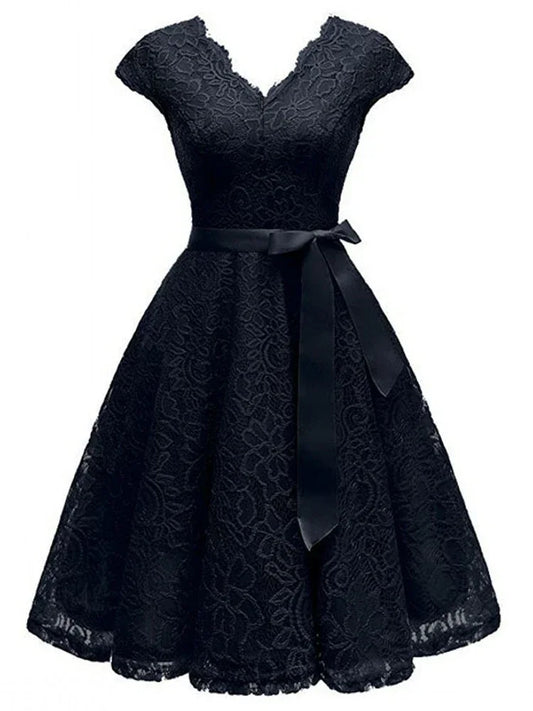 Robe année 50 dentelle noir