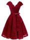 Robe année 50 dentelle rouge