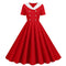 Robe année 50 rouge fond blanc