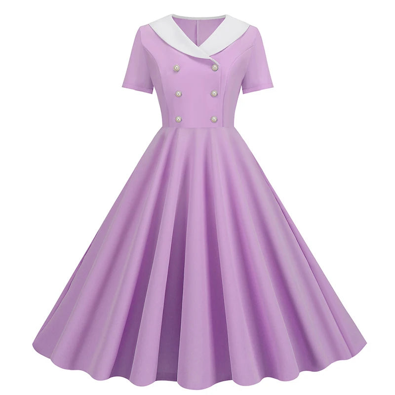 Robe année 50 violet clair