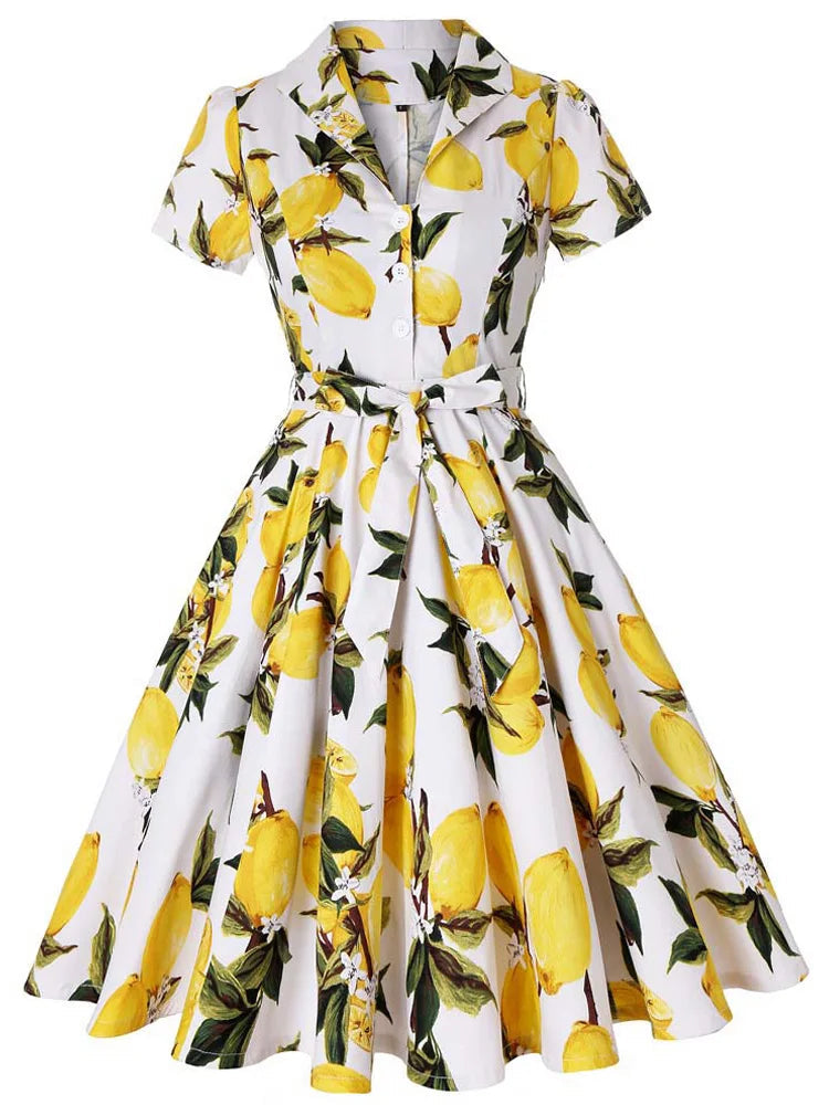 Robe année 60 citron