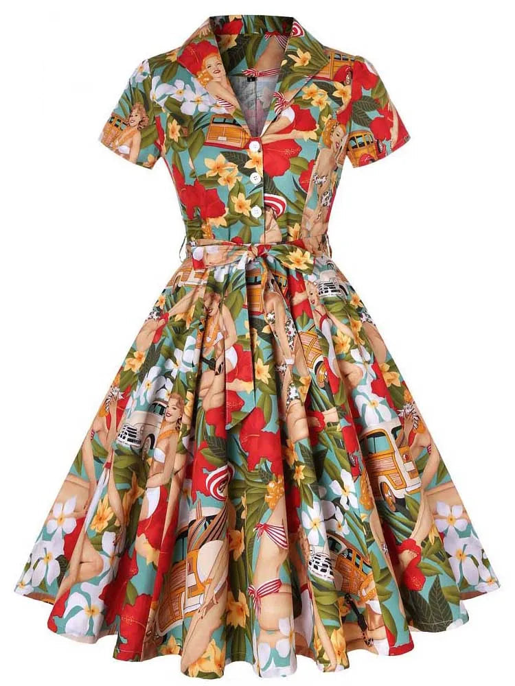 Robe année 60 coloré