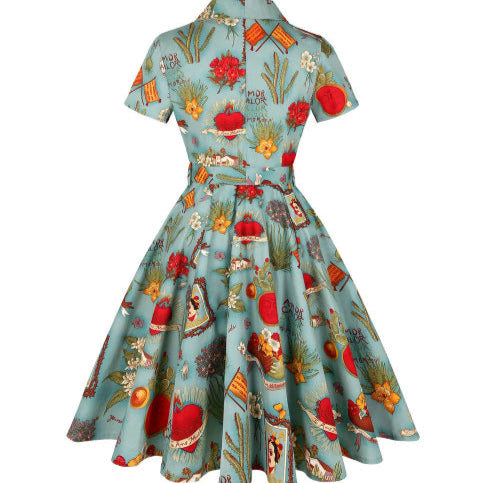 Robe année 60 dos bleu