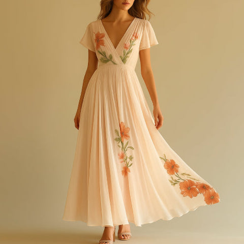 Robe année 70 fleurs
