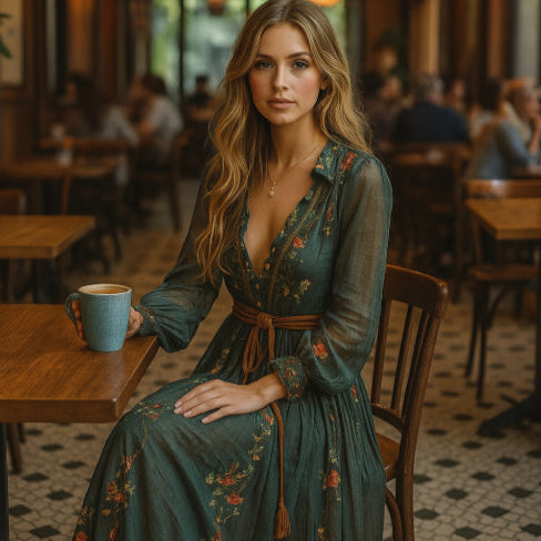 Robe bohème cafétéria