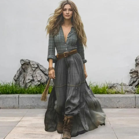 Robe bohème vert fille