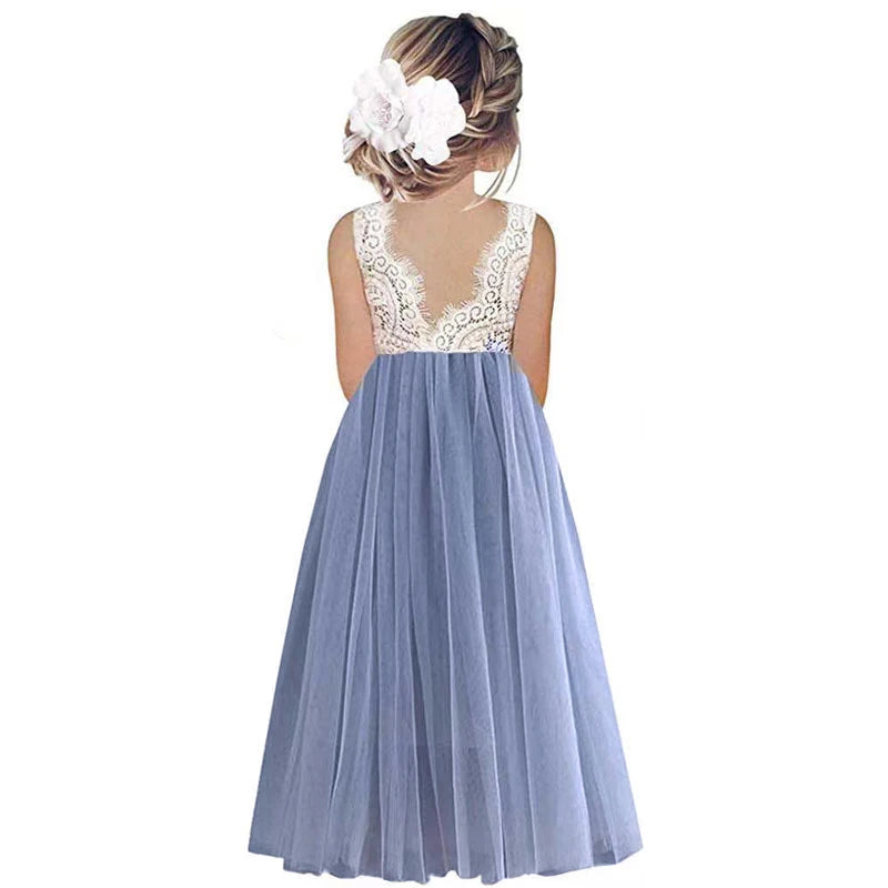 Robe d'été fille bleu