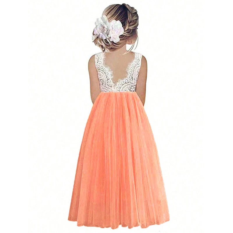 Robe d'été fille saumon