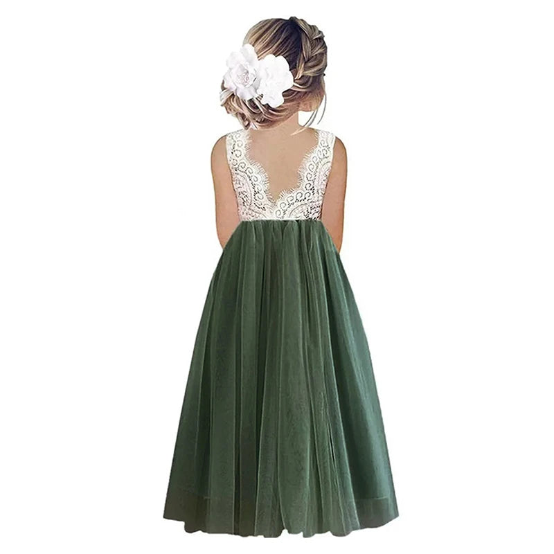 Robe d'été fille vert