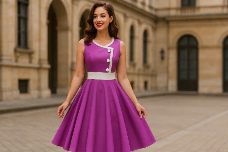 Robe de cérémonie vintage violet  chalet