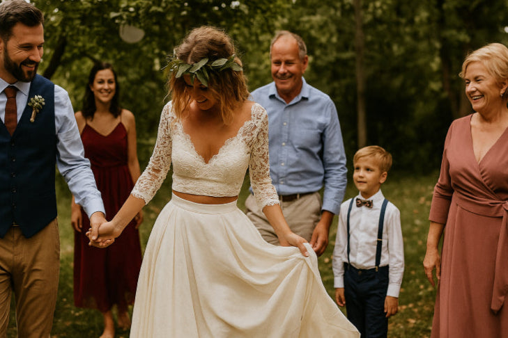 Robe de mariée bohème vintage famille