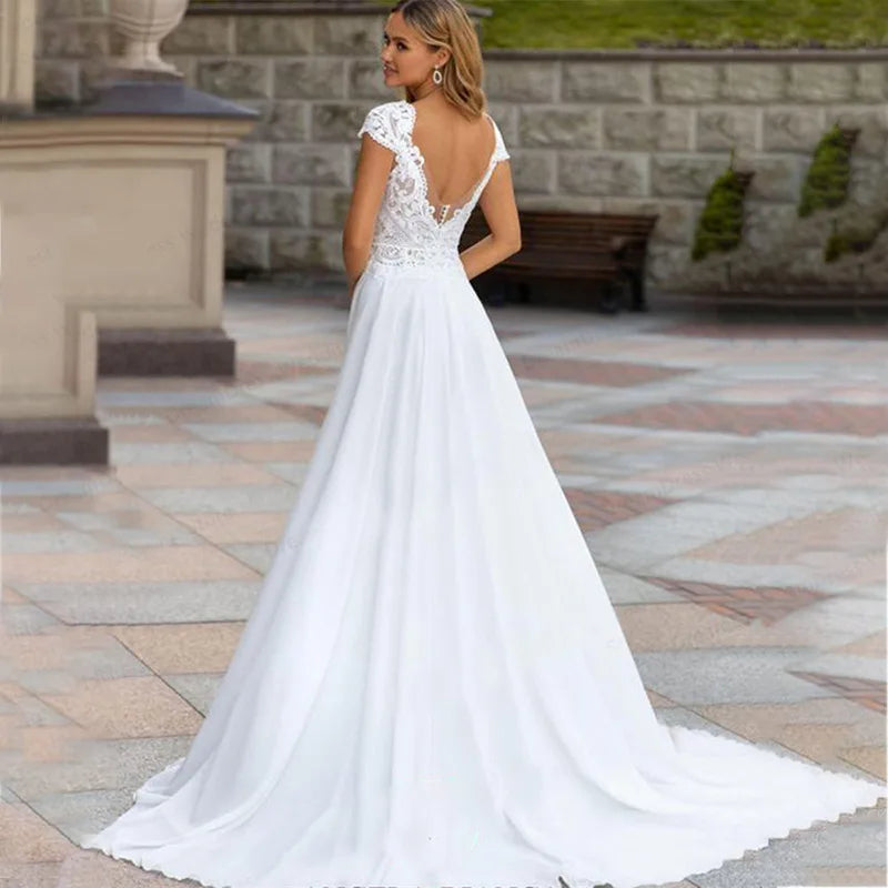 Robe de mariée vintage blanc dos