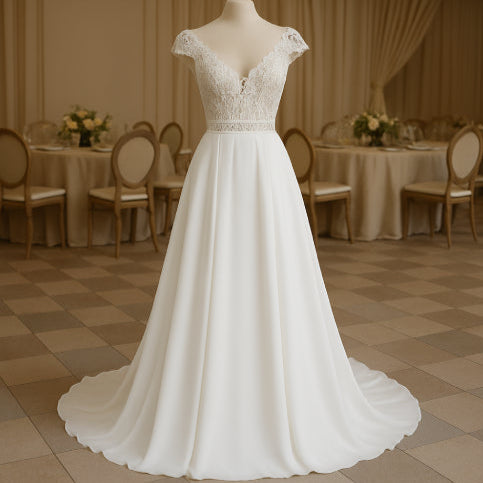 Robe de mariée vintage blanc satin