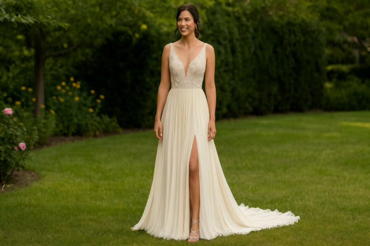 Robe de mariée vintage ivoire bretelles
