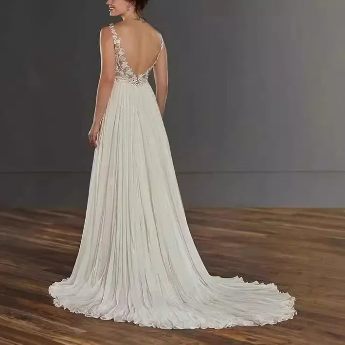Robe de mariée vintage ivoire dos