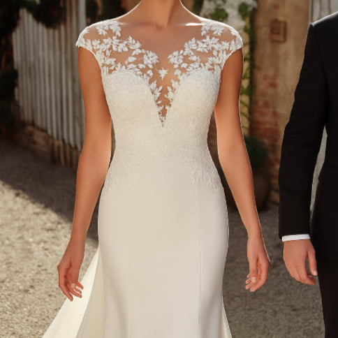 Robe de mariage vintage sirène devant