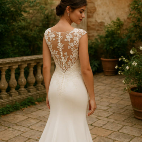 Robe de mariage vintage sirène jardin