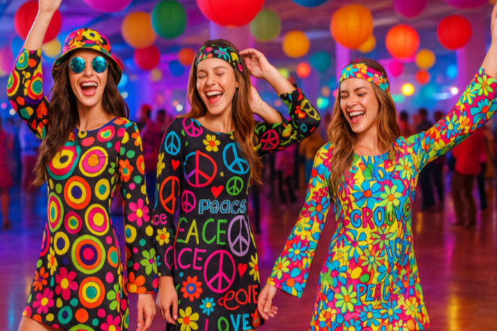 Robe de soirée hippie vintage disco