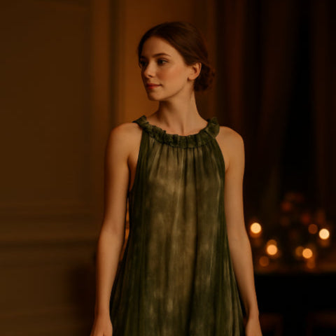 Robe en soie vintage col