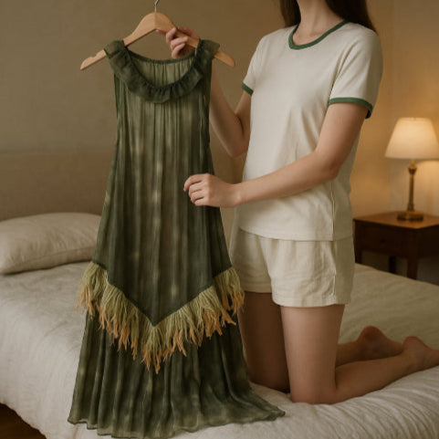 Robe en soie vintage pyjamas