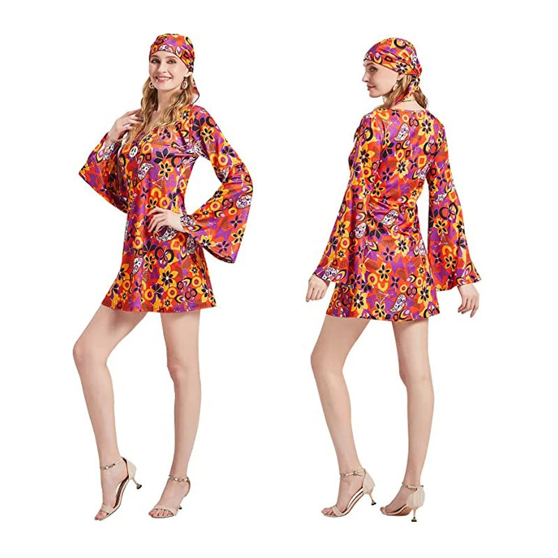 Robe hippie courte vintage 60s