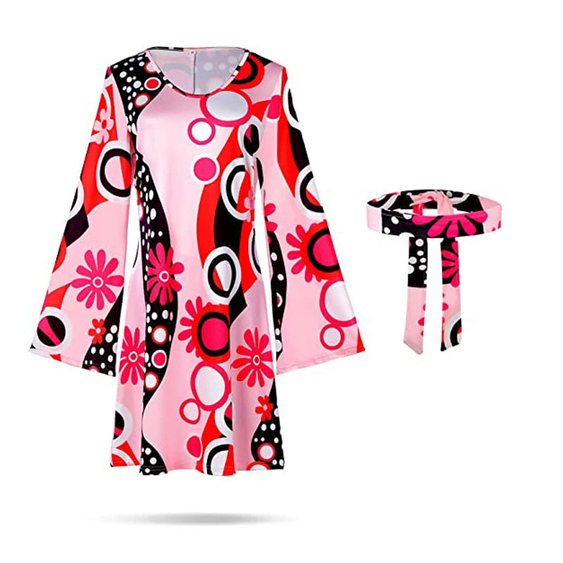 Robe hippie courte vintage 70s