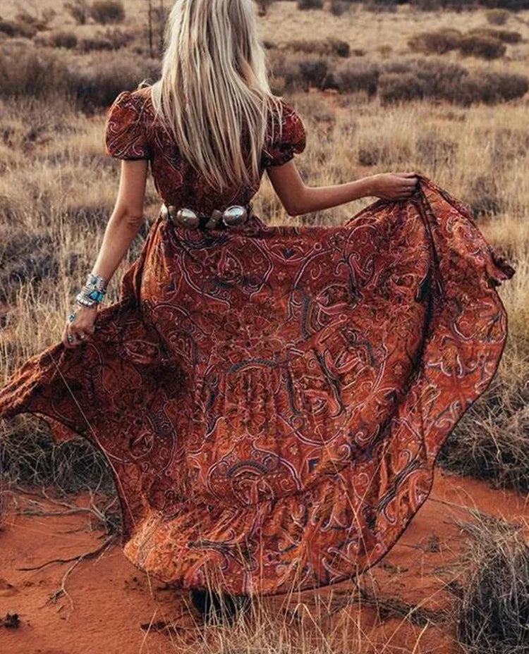 Robe hippie vintage dos
